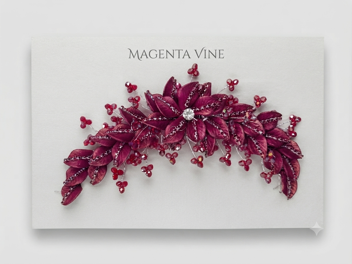 Handcrafted Floral & Rhinestone Hair Vine hair accessories