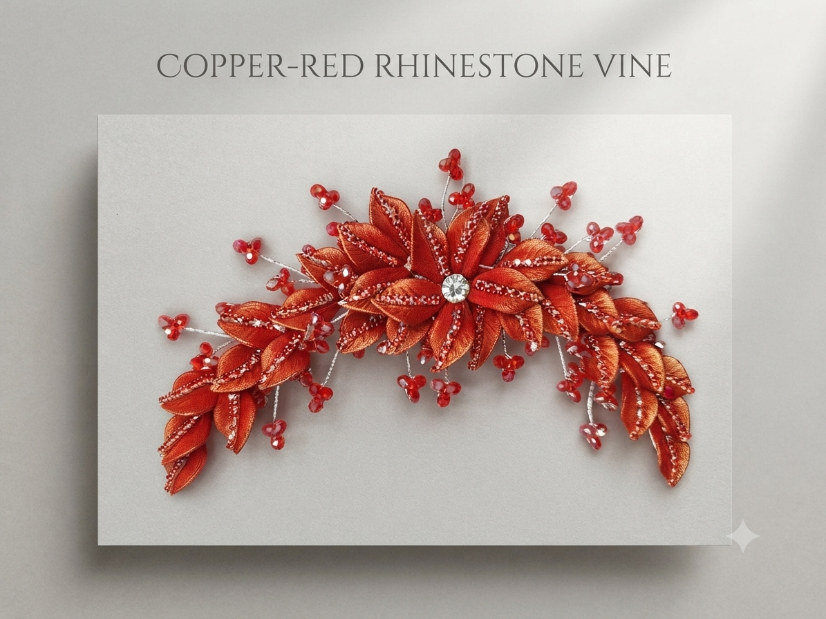 Handcrafted Floral & Rhinestone Hair Vine hair accessories