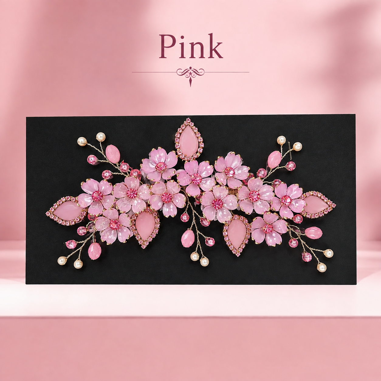 Mayur Creation Ethereal Crystal & Petal Floral Hair Vine
