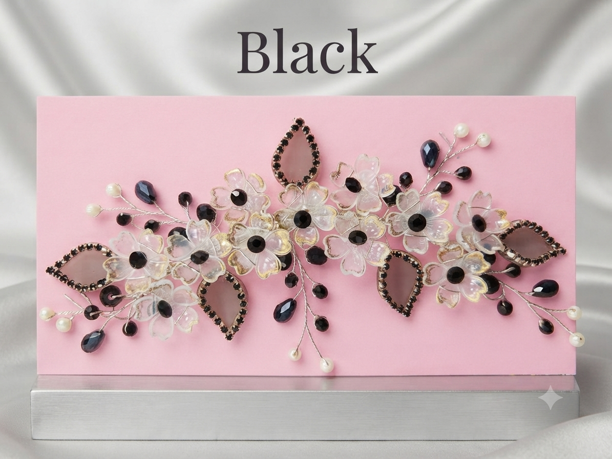 Mayur Creation Ethereal Crystal & Petal Floral Hair Vine