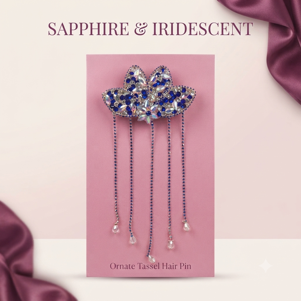 Regal Lotus Crystal Tassel Hair Pin hair accessories