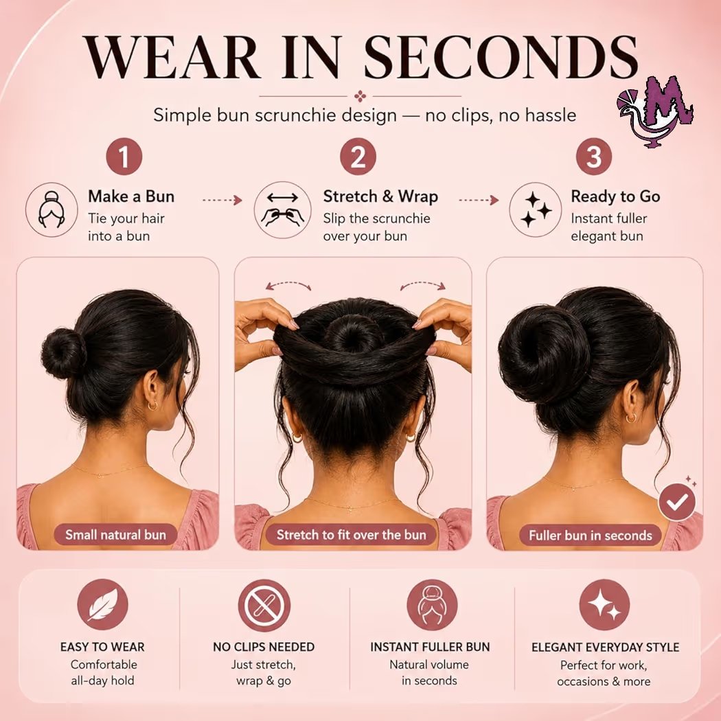 Hair scrunchies for messy hair bun