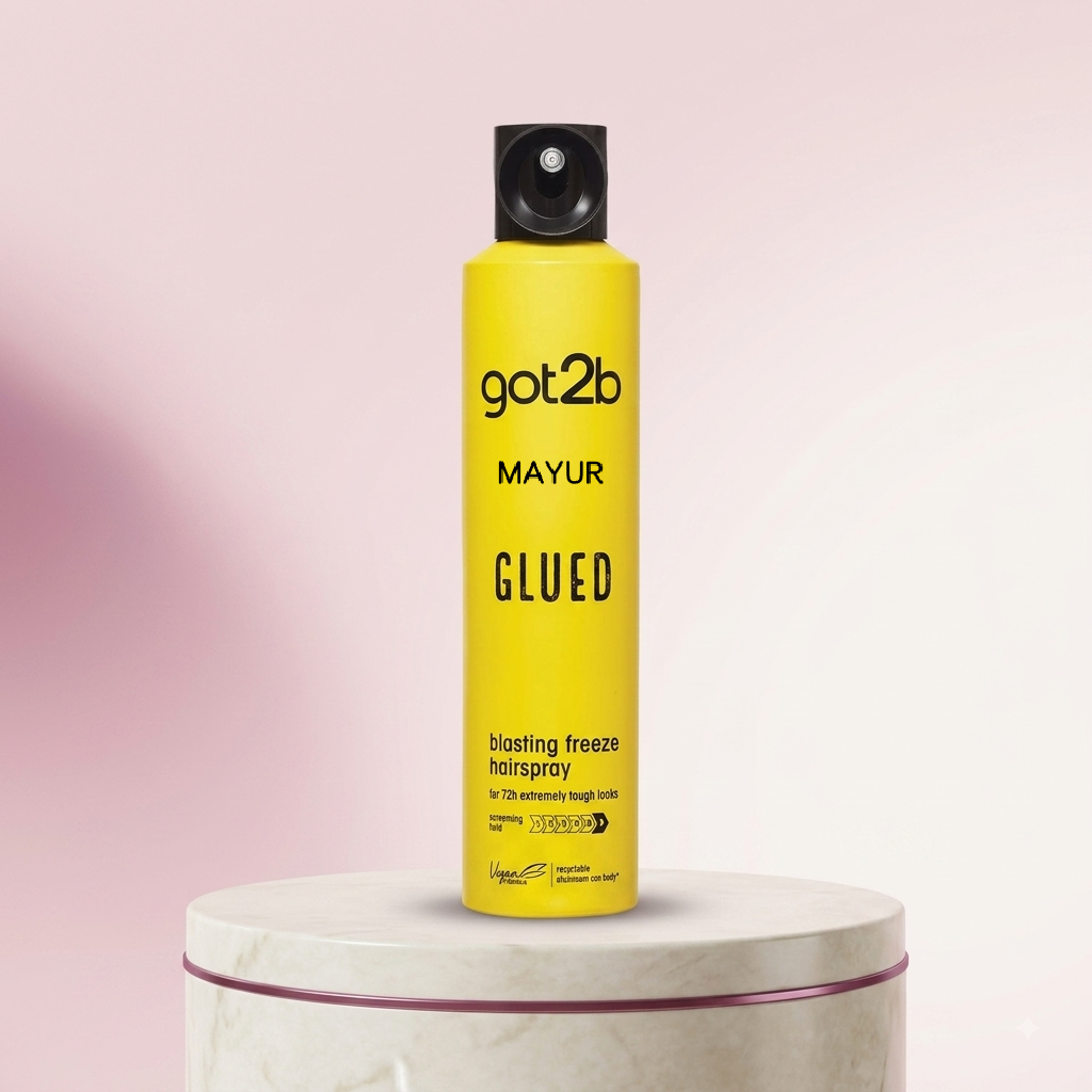 Got2B Got2b Glued Blasting Freeze Hairspray for Extreme Styling, Ultra Strong Hold Level 6, Long-Lasting Fixation, Vegan Formula - 300ml