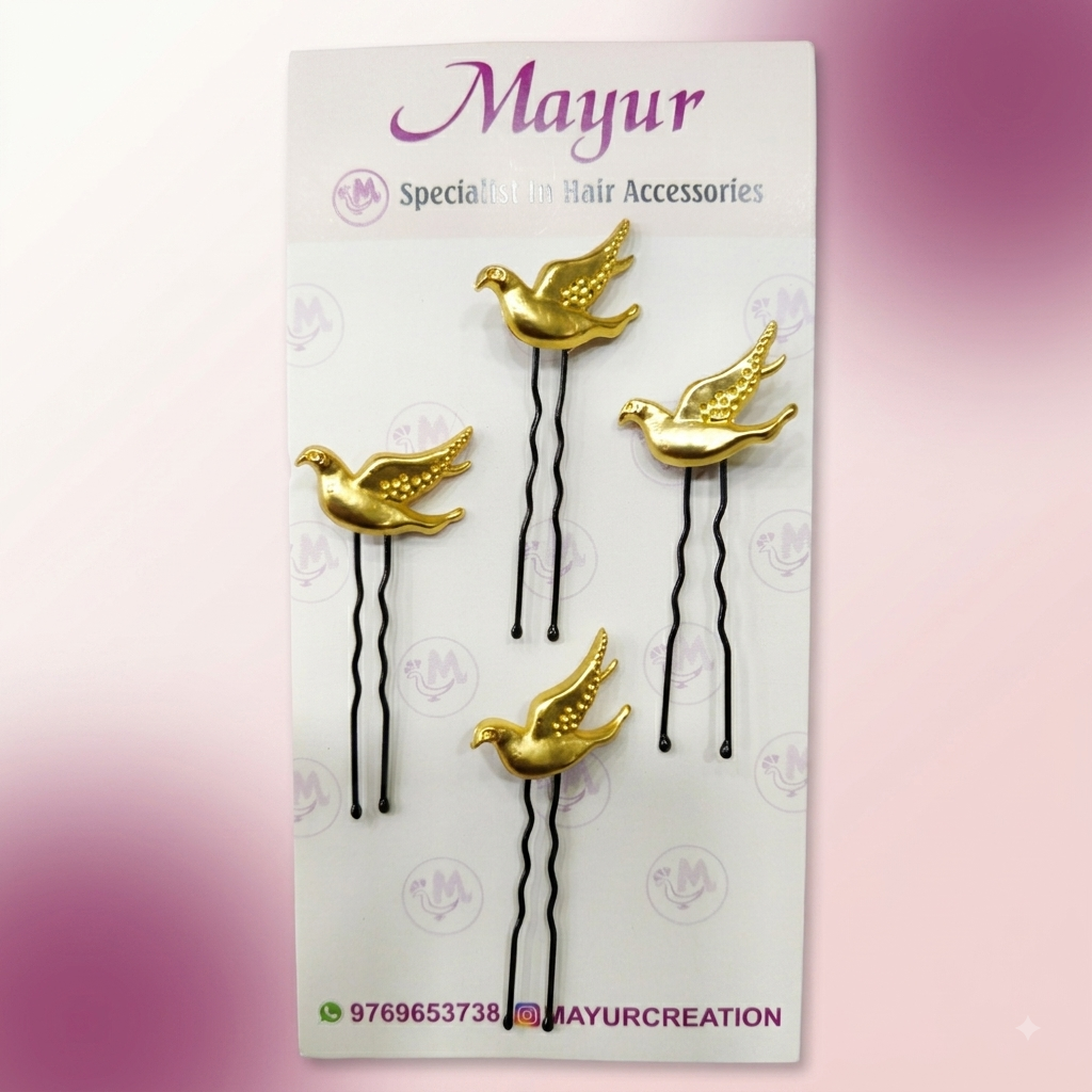 Golden Flying Bird Hair Pins (Set of 4) hair accessories 1002