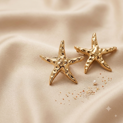 Textured Gold Starfish Hair Clips (Pack of 2) hair accessories