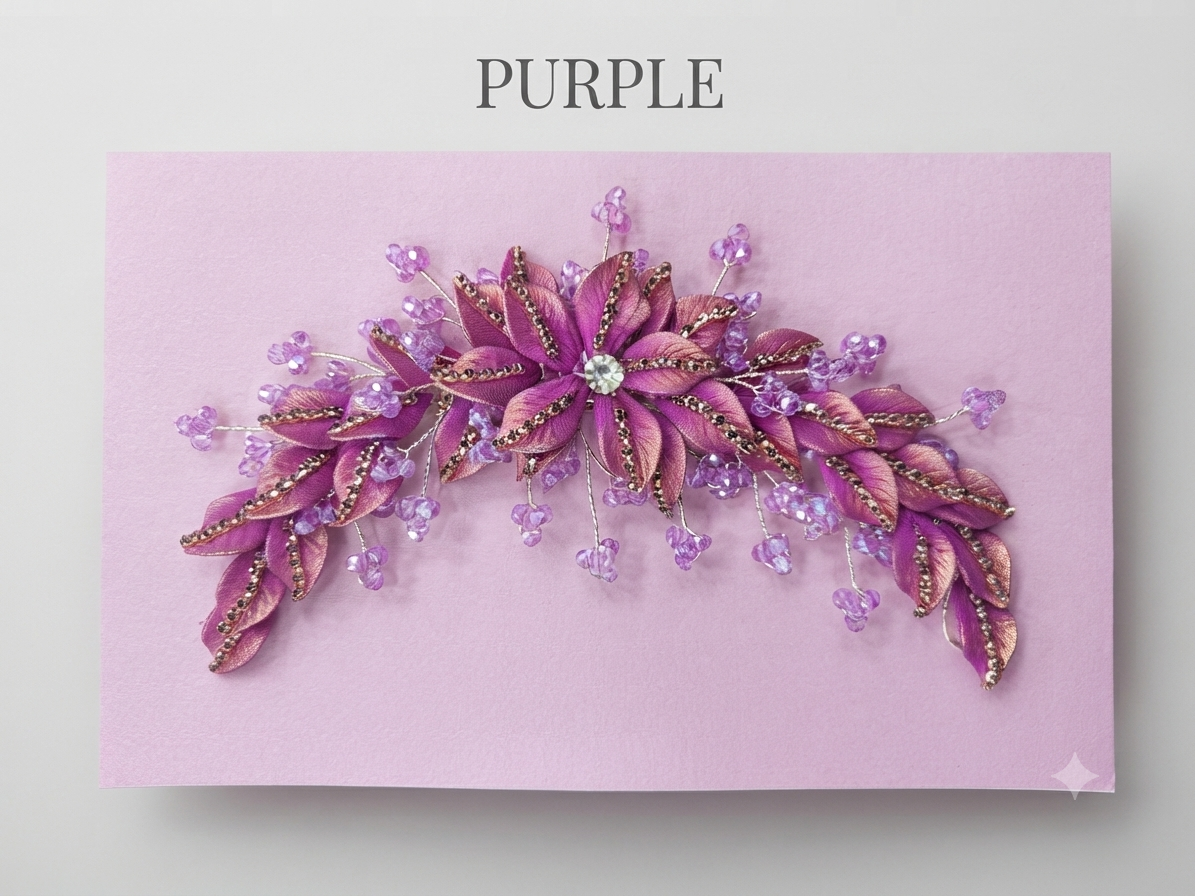 Handcrafted Floral & Rhinestone Hair Vine hair accessories