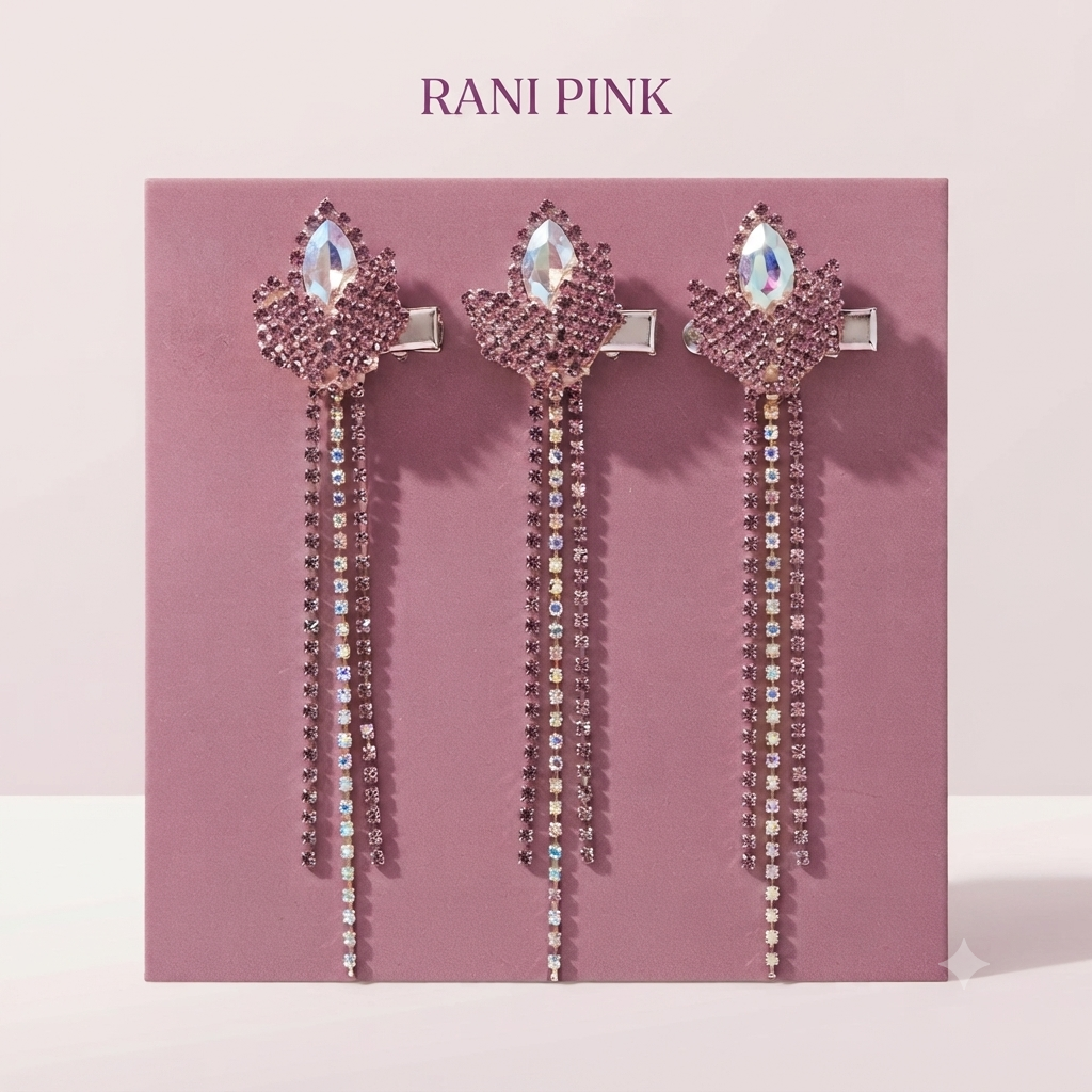 Stone leaf Aurelia Crystal Cascade Hair Clips (Set of 3)