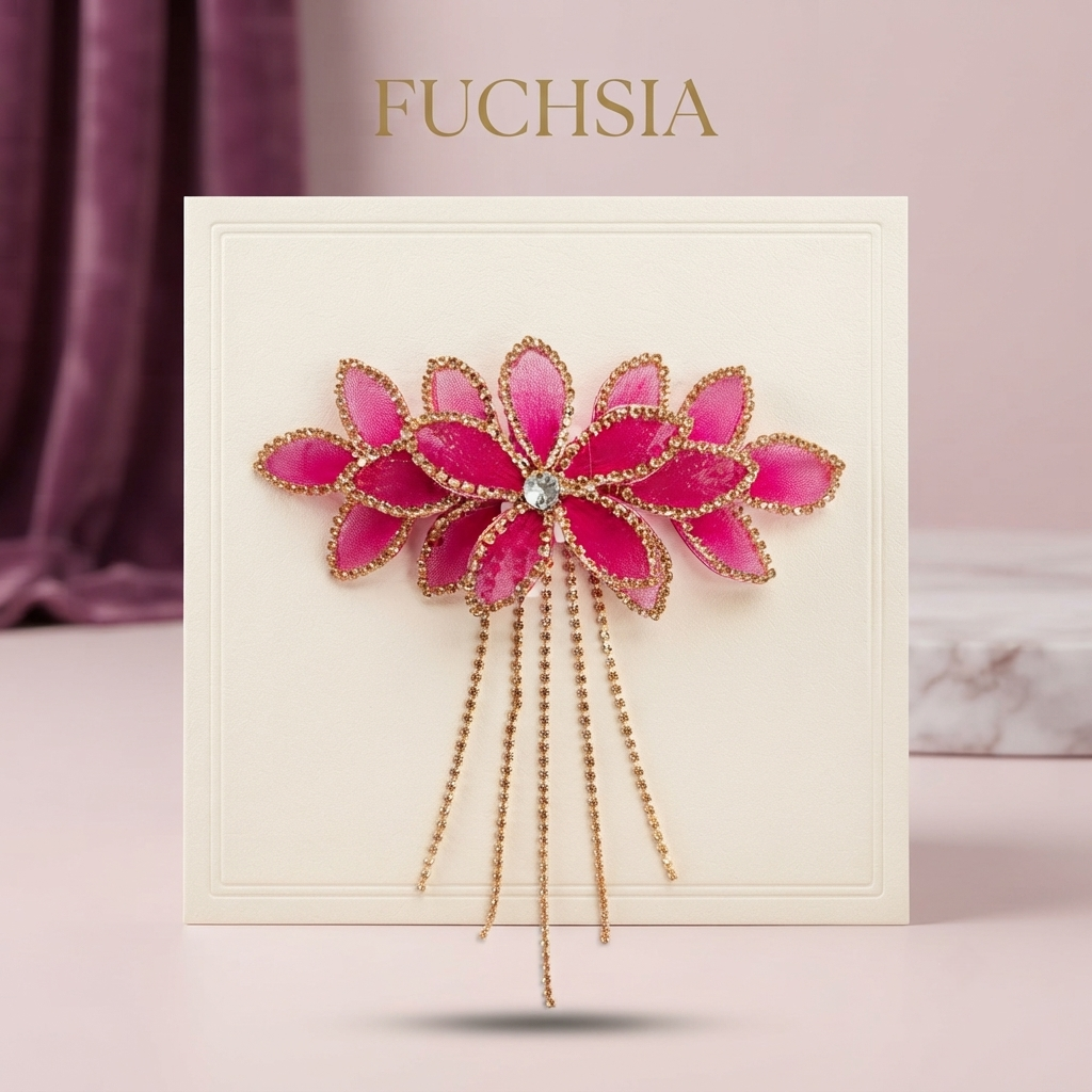 Radiant Cascade Crystal Floral Hair Barrette hair clip