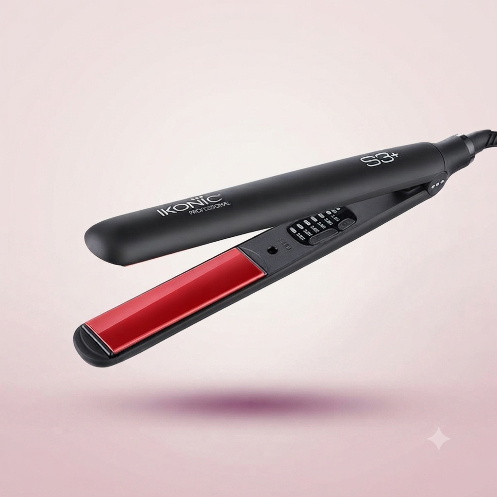 Ikonic Professional S3+ Hair Straightener with Ceramic Floating Plates, Adjustable Temperature & 10-Second Heat-Up