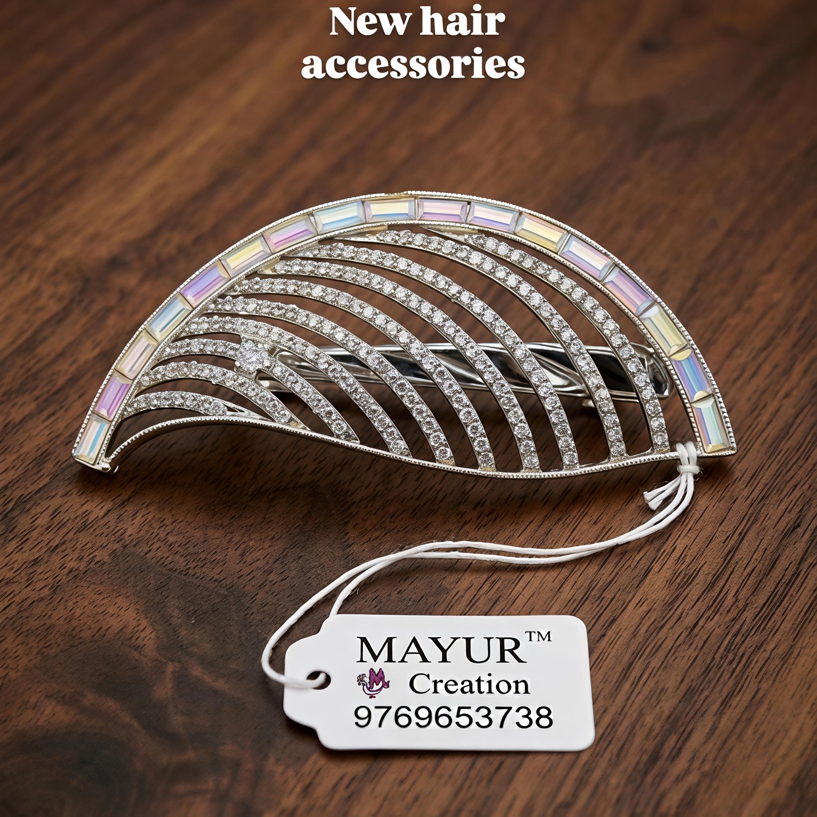 Radiant Prism Arch Statement Bridal Hair Barrette